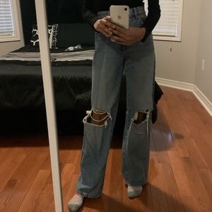 Garage medium washed straight/wide leg Jean